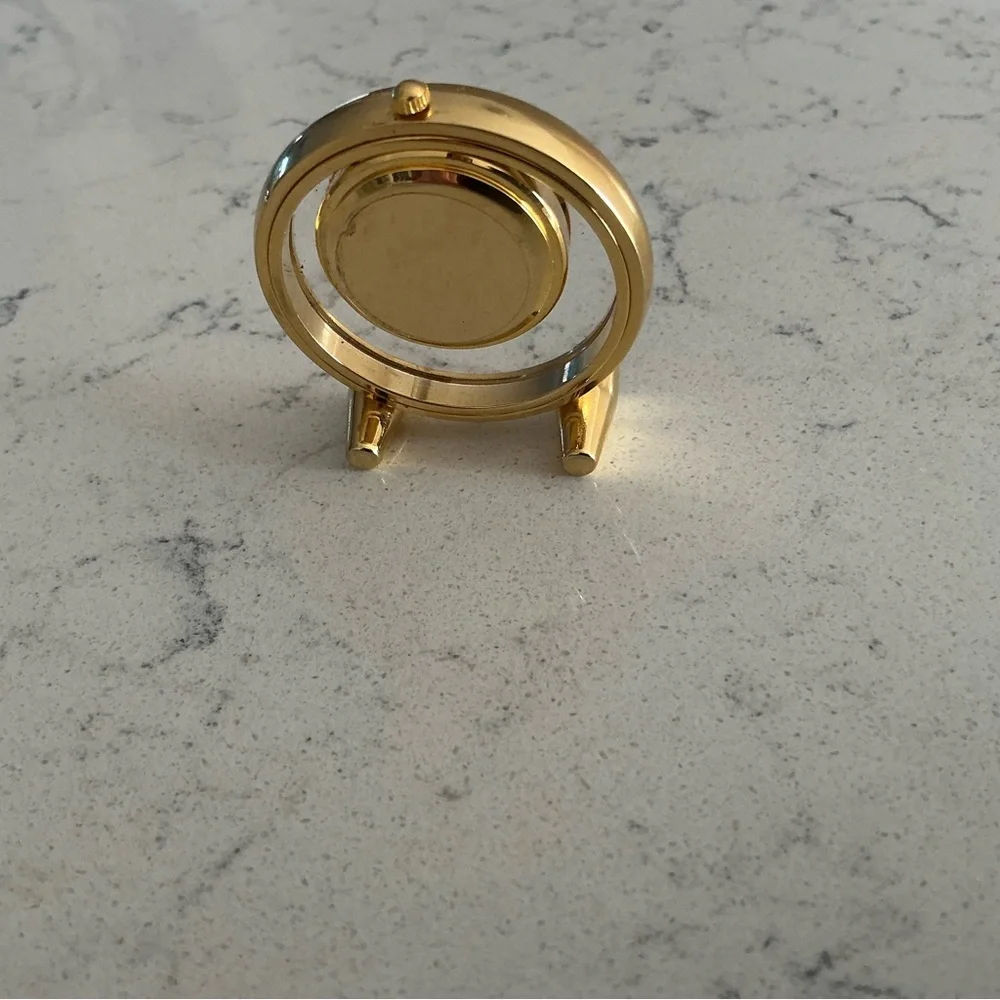 Vintage Xanadu miniature quartz clock Japanese movement gold based
